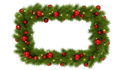 christmas wreath isolated on transparent background png file
