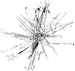 Broken glass scratches element. Shattered glass effect for template presentation, banner . Distressed fissures shapes . Impact and smashed texture . Vector explosion with scratches .
