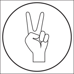 Peace Hand Symbol Line Art  Minimal Peace Gesture Illustration

