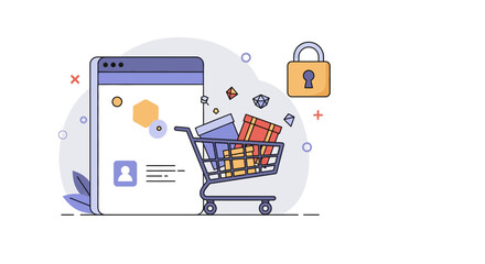 Secure Online Shopping - Digital Cart and Protection.