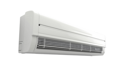 Isolated outdoor unit on white surface