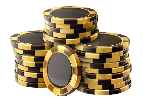 Casino chips isolated on white background