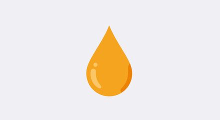 Vibrant golden liquid droplet isolated on a clean background, perfect for design.