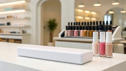 Nail buffer tool in salon mockup manicure mockup beauty mockup grooming mockup file mockup smooth mockup care mockup hand mockup pro mockup background image