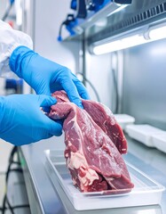 Raw meat handling in a lab