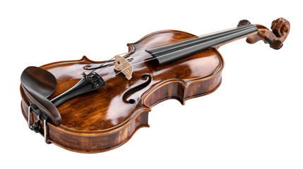 Acoustic Violin with Bow – Musical Instrument Isolated