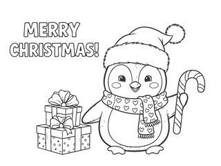 Cute Penguin Merry Christmas Coloring Book for Kids Fun Holiday Activities for Children