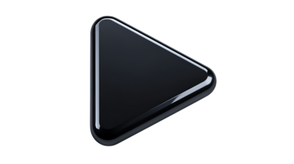 Black Triangular Geometric Shape Isolated on White Background

