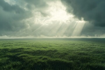 Expansive flat green field extending toward horizon