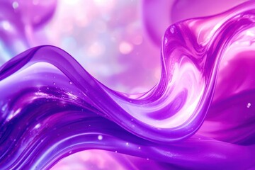 A purple wave with a shiny, metallic sheen