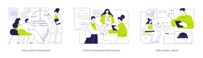 Commercial law isolated cartoon vector illustrations se