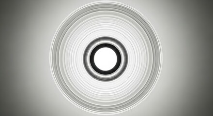 Abstract circular pattern with concentric circles in grayscale design