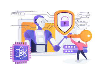 Quantum Encryption for Secure Networks abstract concept vector illustration.