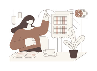 Asking for the bill isolated cartoon vector illustrations.