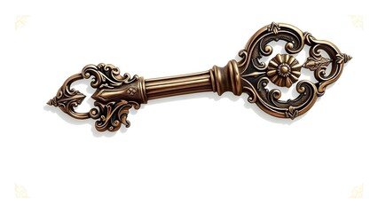 old key isolated on white