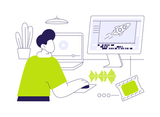 Video editing isolated cartoon vector illustrations.