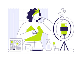 Beauty and makeup isolated cartoon vector illustrations.