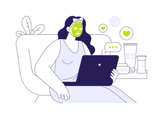 Skin care isolated cartoon vector illustrations.