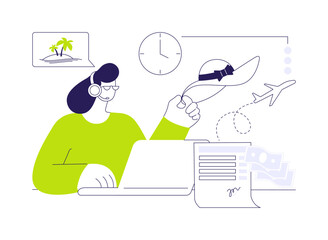 Paid vacation leave abstract concept vector illustration.