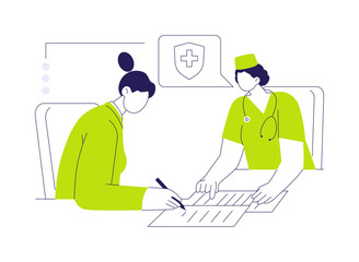 Employee healthcare insurance abstract concept vector illustration.