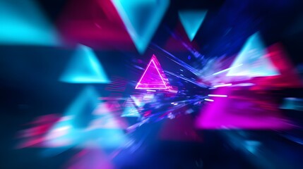 Vibrant rotating triangles create a mesmerizing futuristic digital background design concept