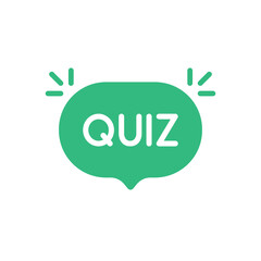 green speech bubble with quiz text for game