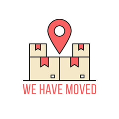 office or home moving like we have moved icon