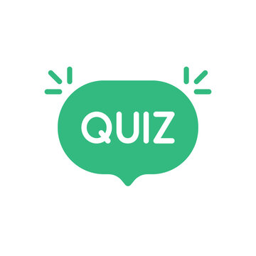 green speech bubble with quiz text for game