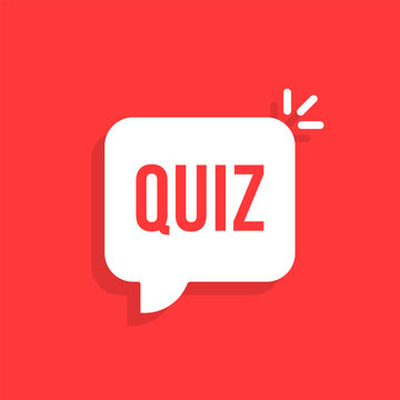 quizz or quiz icon on white speech bubble