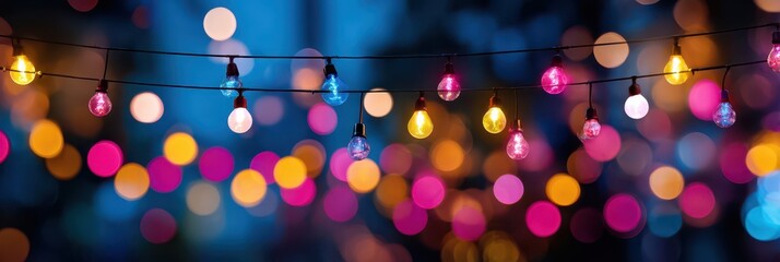 Vibrant Bash - Colorful Bokeh and Retro Lights Create a Festive Atmosphere for Celebrations
