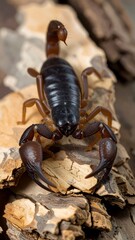Scorpion on wood
