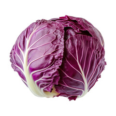 Obraz premium Fresh Red Cabbage Half Cut Isolated on White – High-Resolution Vegetable 