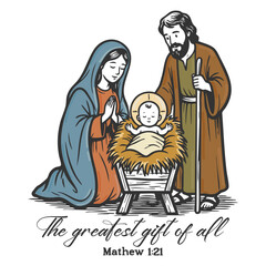 The Greatest Gift Of All - Christian Christmas Design © Minty