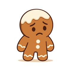 Obraz premium Description: A gingerbread man with an angry expression and a furrowed brow, displaying frustration and discontent in a cartoon style.