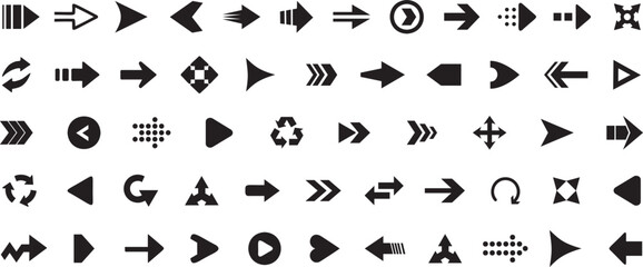 Arrow icon set. Collection different arrows.