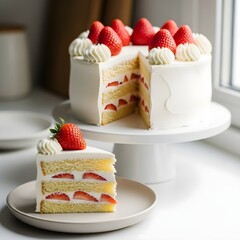 cake with strawberries
