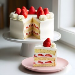 cake with strawberries