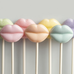 lips shaped lollipops on stick