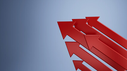 A group of arrows pointing in one direction arrow