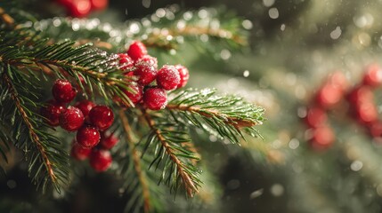 Frosted berries in winter wonderland