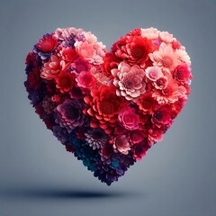 Floral heart shape for love and romance, a beautiful rose decoration for Valentine's Day