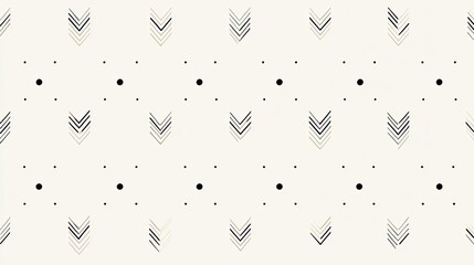 Clean geometric pattern of chevrons and dots on a pale background.