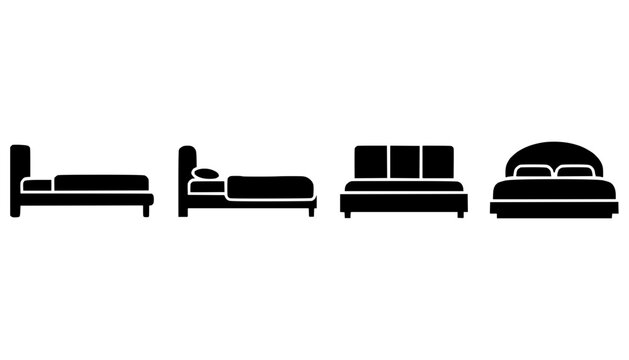 Double Bed Bedroom Furniture Silhouette