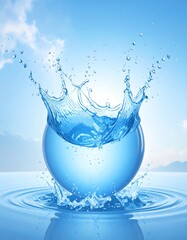 Water splash in a sphere