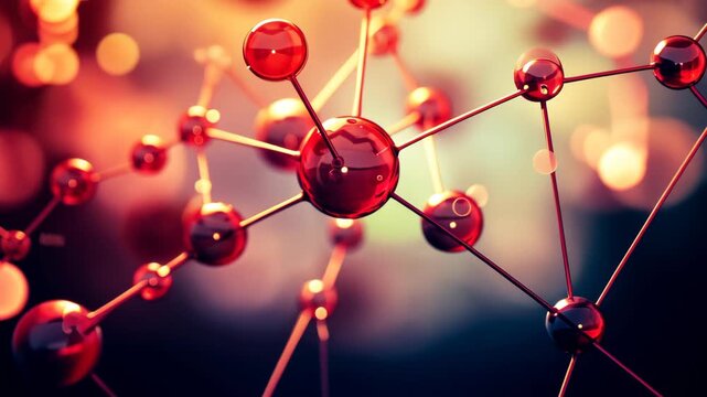 Molecular Network: The image showcases a network of interconnected molecules, representing the intricate structure of matter at a fundamental level.