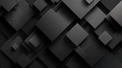 Interlocking three dimensional geometric shapes create a sophisticated dark abstract background pattern