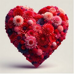 Floral heart shape for love and romance, a beautiful rose decoration for Valentine's Day