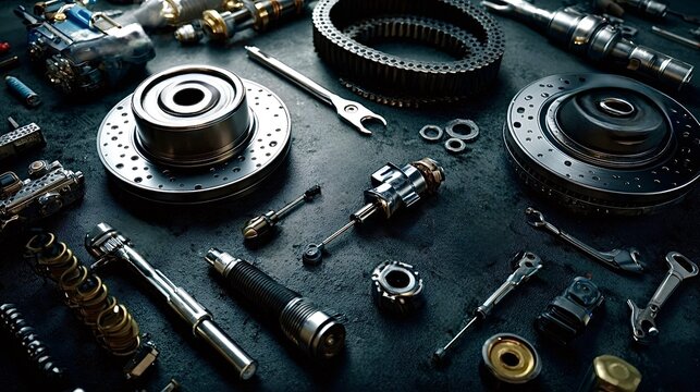 Automotive spare parts and tools for vehicle maintenance