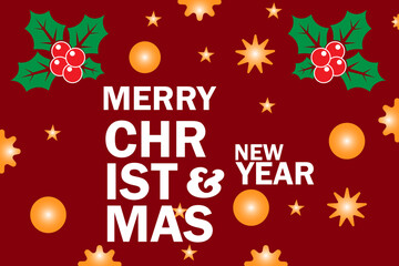 Merry Christmas and Happy New Year Set of greeting cards, posters, holiday covers, backgrounds. Design templates with typography, season wishes in modern minimalist style for web, social media