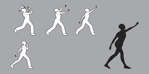 CAD Dancing Figures — Architectural Line-Art People Collection